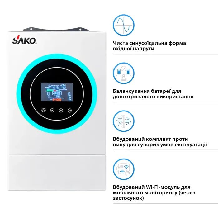 Сонячний інвертор Sako Sunon V 6.2kW зображення 4