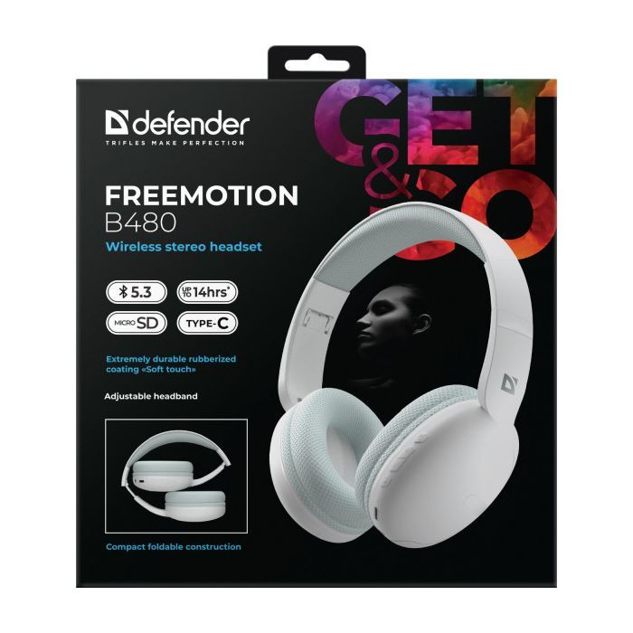 Навушники Defender FreeMotion B480 Bluetooth White (63481) зображення 7