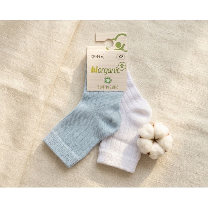 Носки детские Bibaby однотонные (68345-24-36-whiteblue) изображение 4