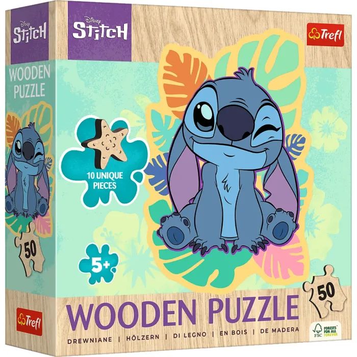 Пазл Trefl Wooden Lilo&Stitch Щасливий Стіч, 50 елементів (5900511202816)