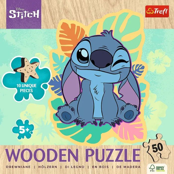 Пазл Trefl Wooden Lilo&Stitch Щасливий Стіч, 50 елементів (5900511202816) зображення 3