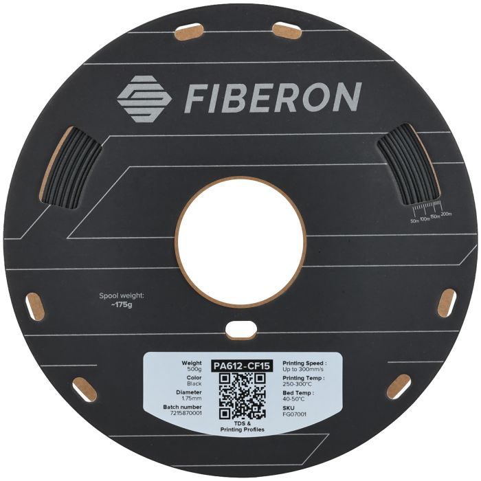 Пластик для 3D-принтера Polymaker Fiberon PA612-CF15 1,75mm 0,5kg BLACK (FG07001) изображение 2