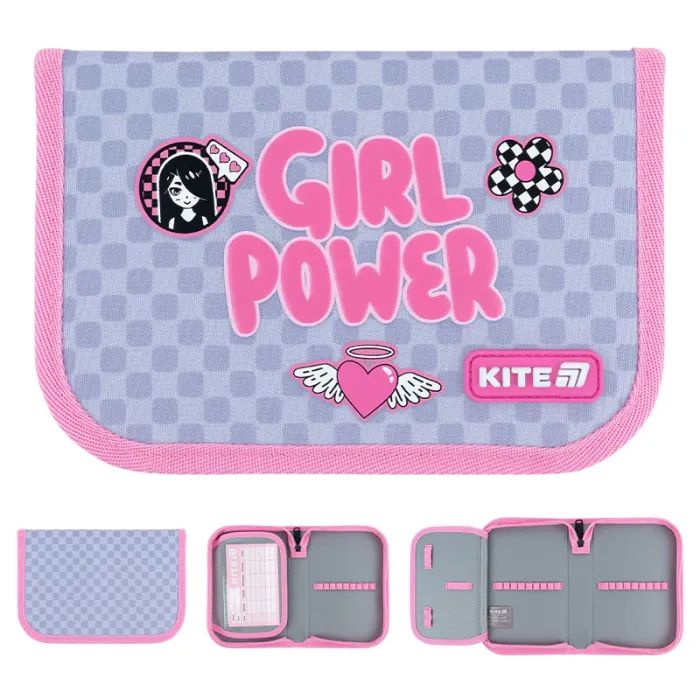 Пенал Kite Girl's Power 621, без наповнення, 1 відділення, 1 відворот (K26-621-5)