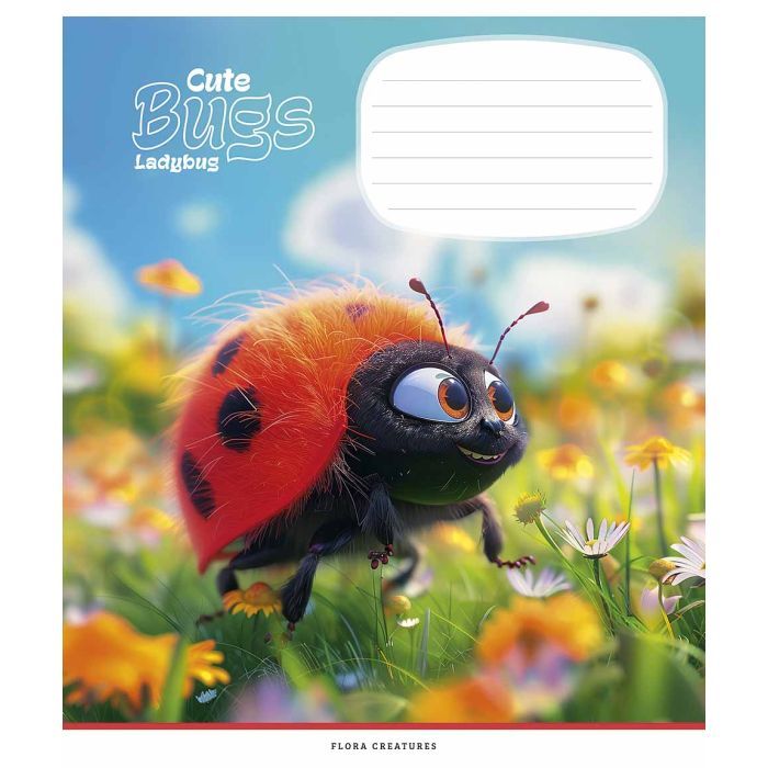 Зошит Школярик Cute bugs 12 аркушів коса лінія (012-3462C) зображення 2