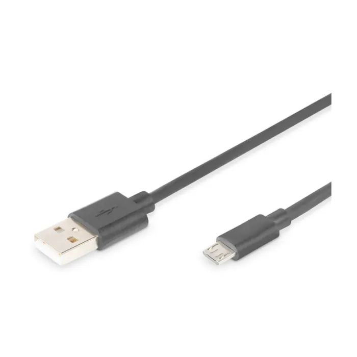 Дата кабель USB 2.0 AM to Micro 5P 0.9m black Digitus (AK-300110-010-S)