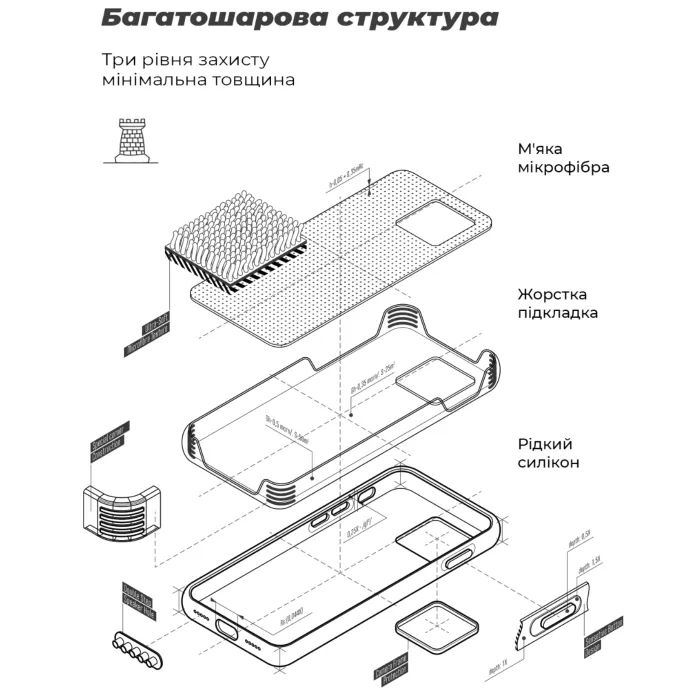 Чехол для мобильного телефона Armorstandart ICON Motorola G77 5G Black (ARM91022) изображение 6