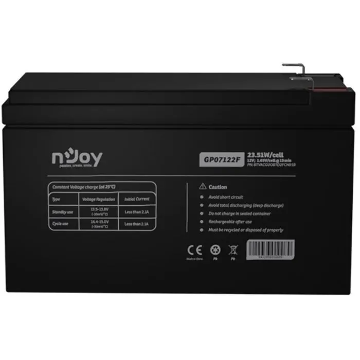 Батарея до ДБЖ nJoy 12V 7Ah (BTVACGUOBTD2FCN01B) AGM (GP07122F)