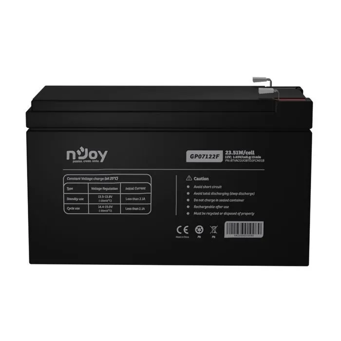 Батарея до ДБЖ nJoy 12V 7Ah (BTVACGUOBTD2FCN01B) AGM (GP07122F) зображення 3