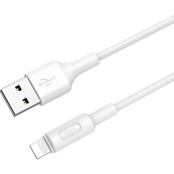 Дата кабель USB 2.0 AM to Lightning 1.0m 2A X25 white HOCO (6957531080114) изображение 2