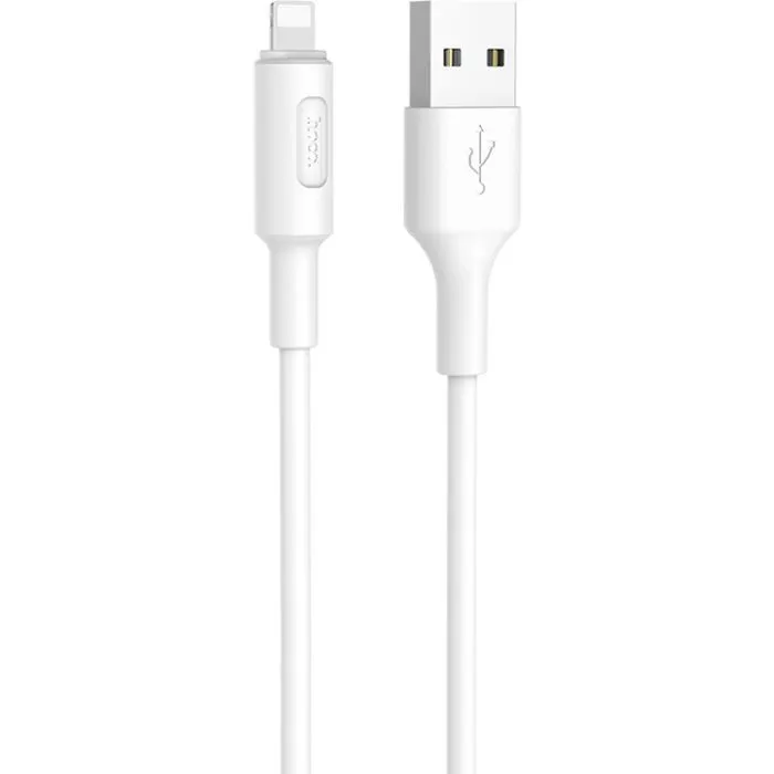 Дата кабель USB 2.0 AM to Lightning 1.0m 2A X25 white HOCO (6957531080114) изображение 3