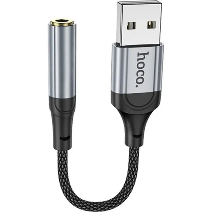 Кабель мультимедийный USB AM to 3.5mm F LS36 black HOCO (6942007608879) изображение 2