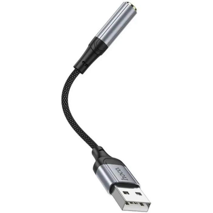 Кабель мультимедийный USB AM to 3.5mm F LS36 black HOCO (6942007608879) изображение 3