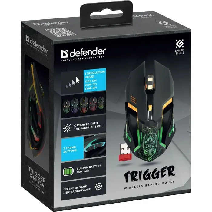 Мишка Defender Trigger GM-934 Led Wireless Black (52934) зображення 7