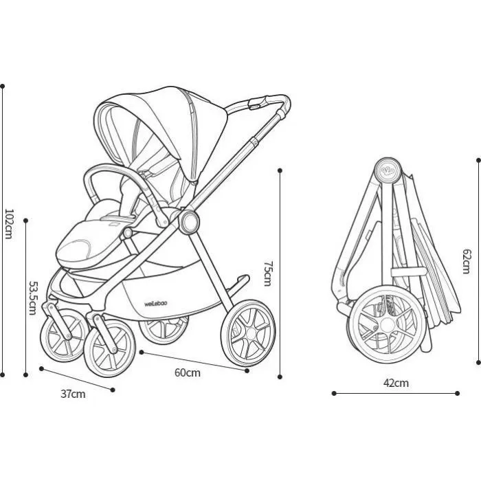 Коляска Kidilo 2в1 Haolaifu H3 Beige бежева (692870766409) (1195569) изображение 29