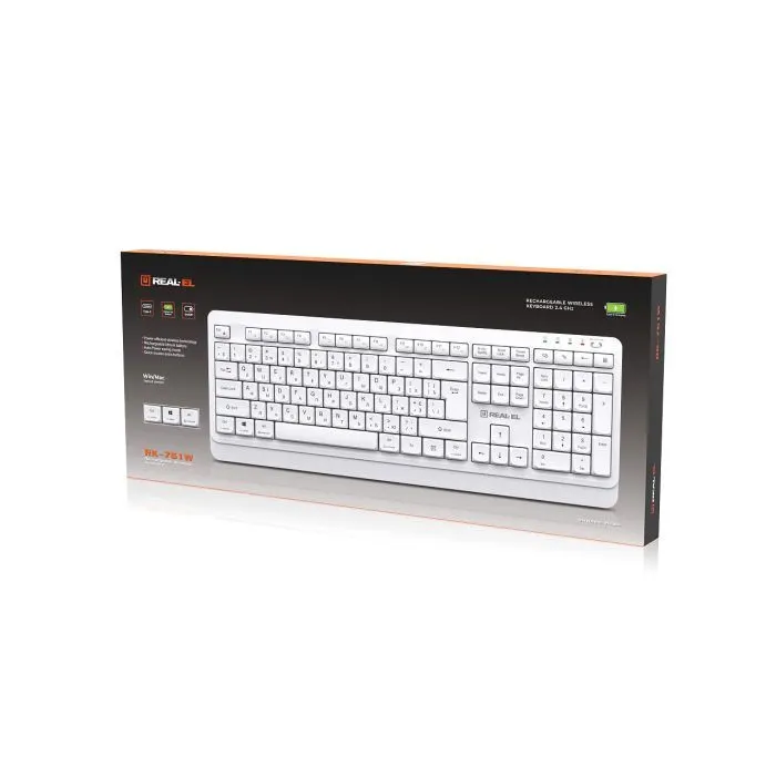 Клавиатура REAL-EL RK-761W Wireless White (EL123100059) изображение 9