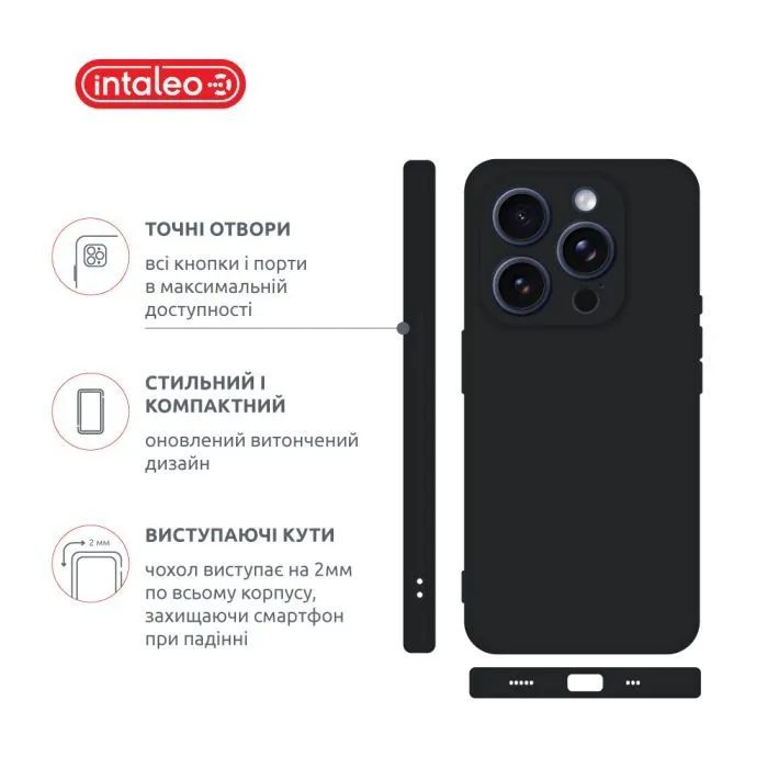 Чохол до мобільного телефона Intaleo SoftShell Apple iPhone 16 Pro Black (1283126609305) зображення 4