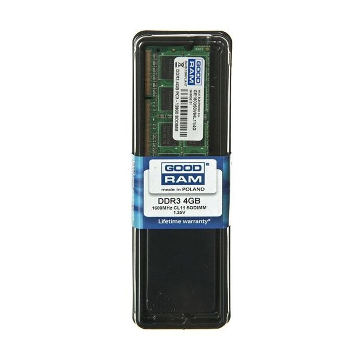 Модуль памяти для ноутбука SoDIMM DDR3L 4GB 1600 MHz Goodram (GR1600S3V64L11S/4G) изображение 2