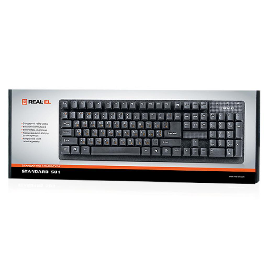 Клавіатура REAL-EL 501 Standard, USB, black зображення 4