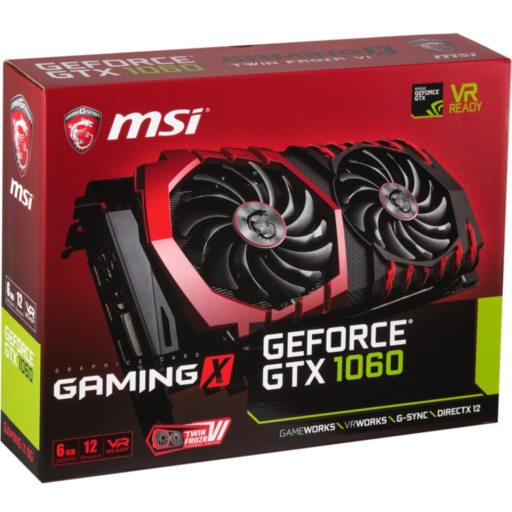 Відеокарта MSI GeForce GTX1060 6144Mb GAMING X (GTX 1060 GAMING X 6G) зображення 9