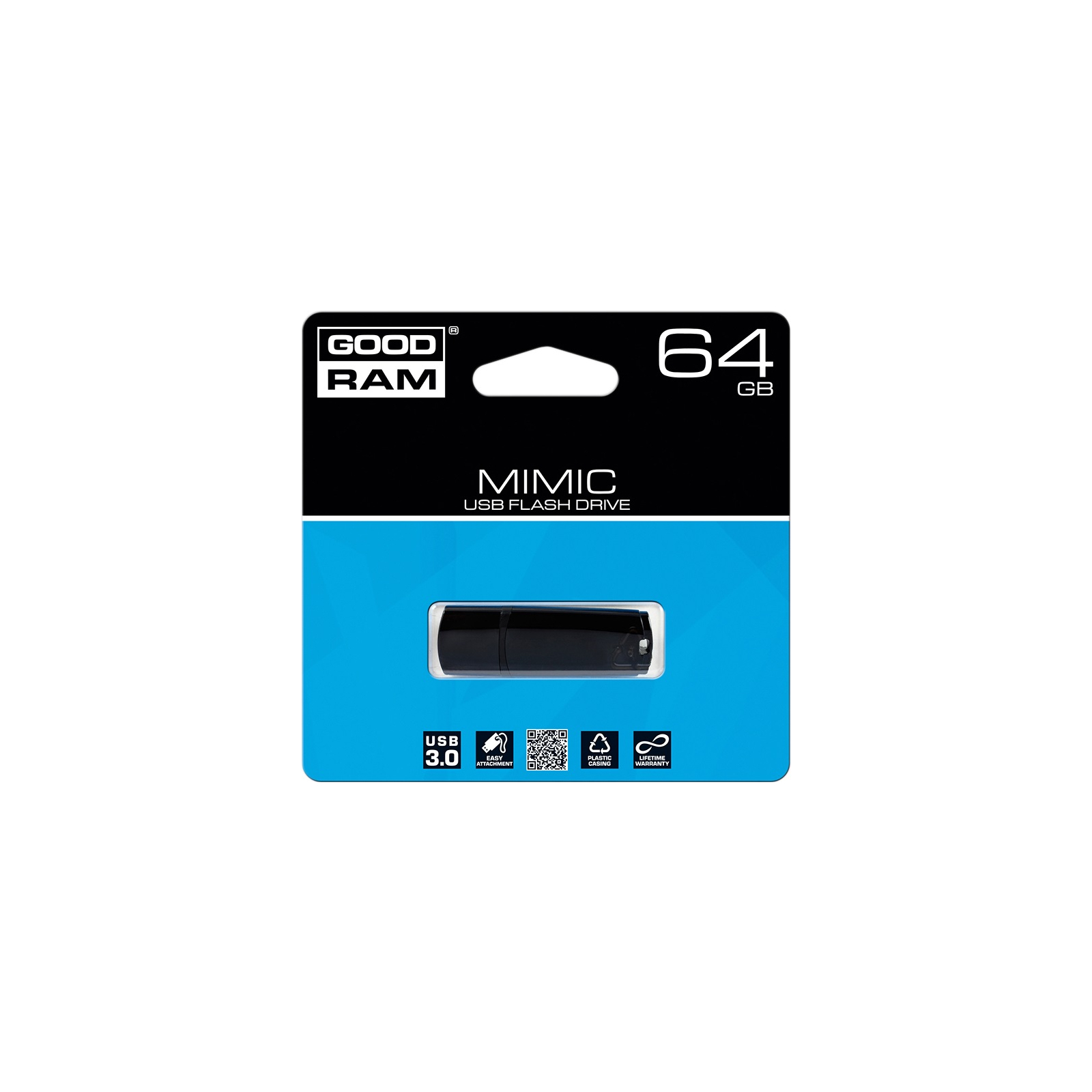 USB флеш накопичувач Goodram 64GB UMM3 Mimic Black USB 3.0 (UMM3-0640K0R11) зображення 4