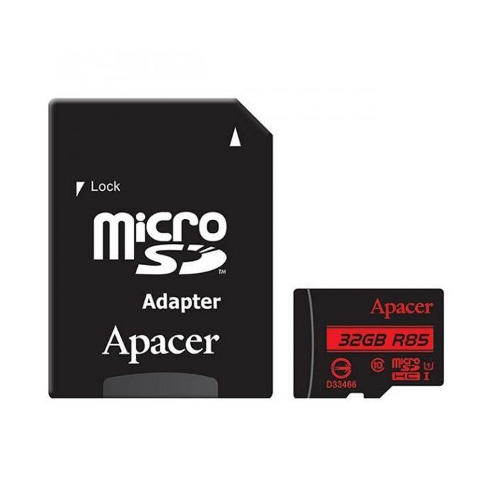 Карта пам'яті Apacer 32GB microSDHC class 10 UHS-I U1 (R85 MB/s) (AP32GMCSH10U5-R)