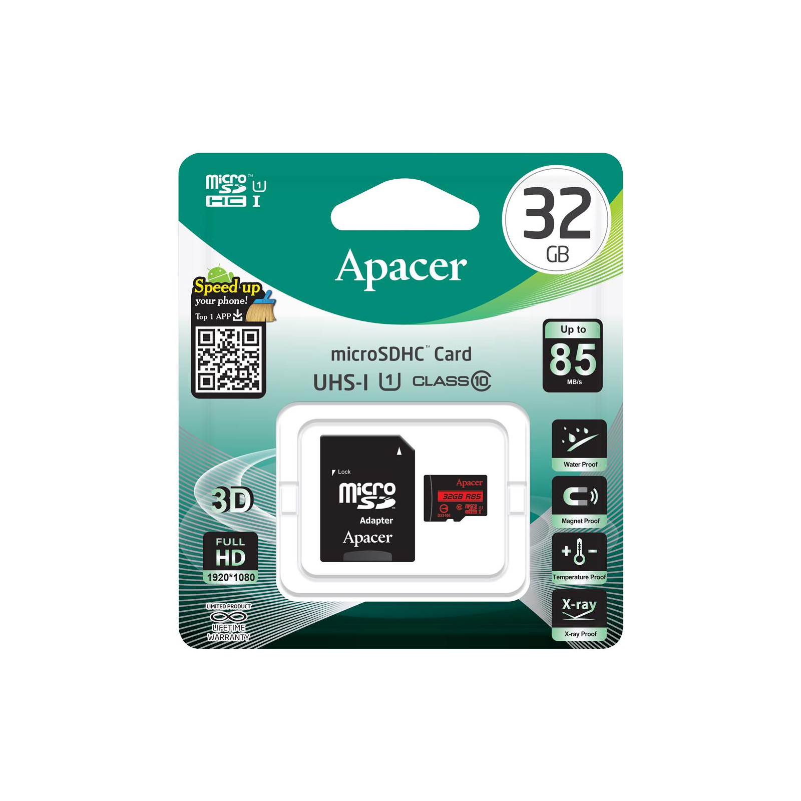 Карта пам'яті Apacer 256GB microSDHC class 10 UHS-I U3 V30 (AP256GMCSX10U7-R) зображення 3