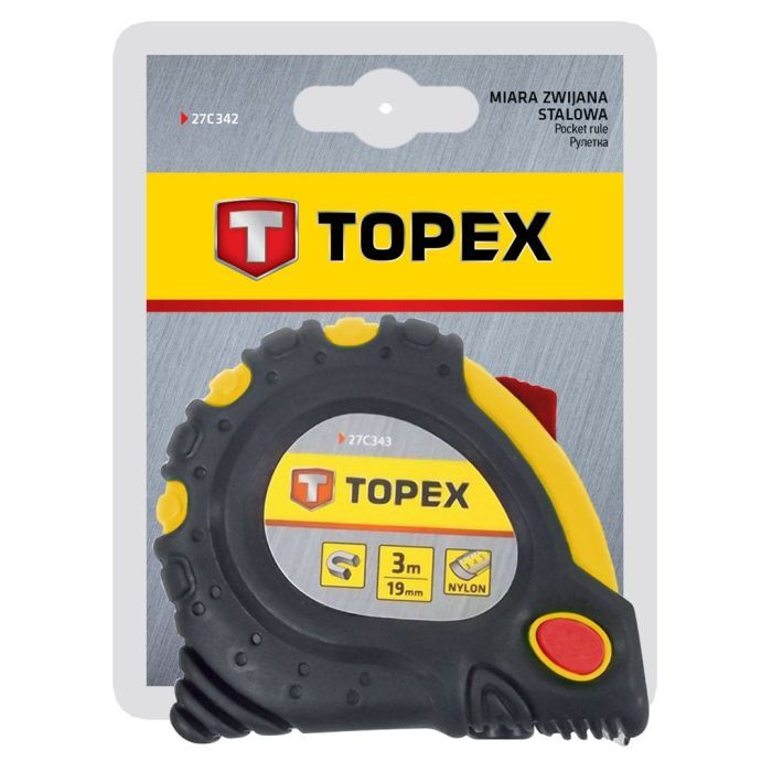 Рулетка Topex стальная лента 10 м x 32 мм, магнит (27C340) изображение 2