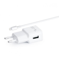 Зарядное устройство Florence USB, 2.0A + cable iPhone 6/6 Plus white (TC20-IPH6)