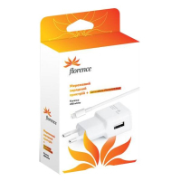 Зарядное устройство Florence USB, 2.0A + cable iPhone 6/6 Plus white (TC20-IPH6) изображение 2