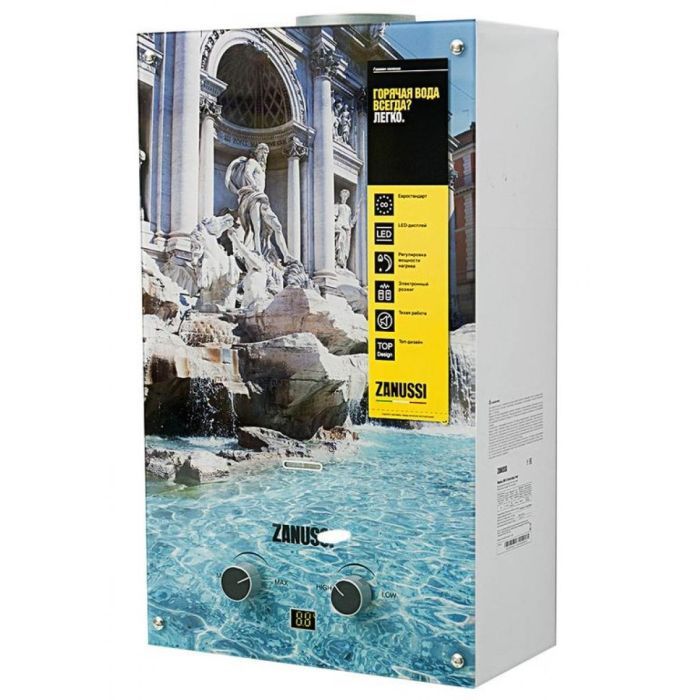 Проточный водонагреватель Zanussi GWH 10 Fonte Glass Trevi (GWH10FONTEGLASSTREVI) изображение 2