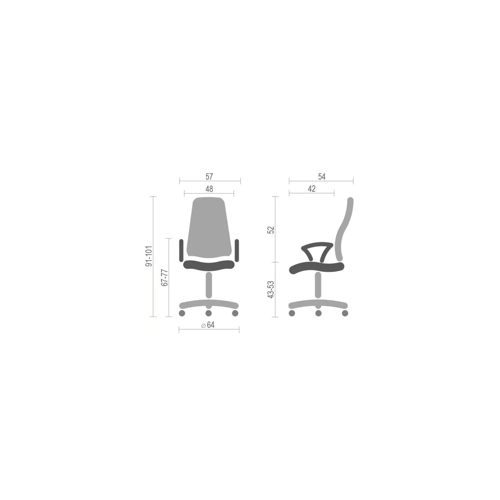 Офисное кресло Аклас Тета CH PR Серое (12222) изображение 6