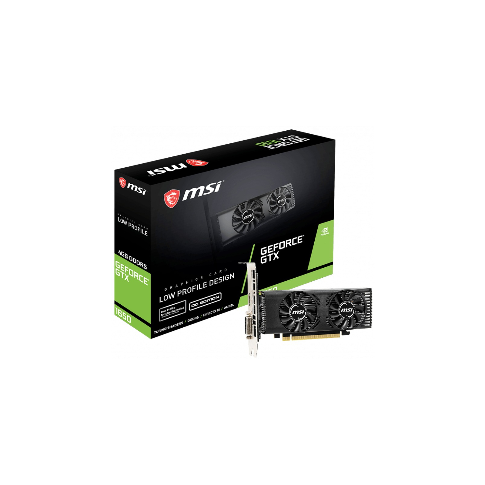 Відеокарта MSI GeForce GTX1650 4096Mb LP OC (GTX 1650 4GT LP OC)