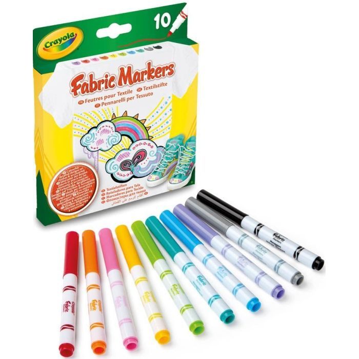 Набор для творчества Crayola Фломастеры для рисования по ткани 10 шт (58-8633) изображение 3