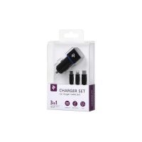 Зарядний пристрій 2E Car 2хUSB 2.4A + кабель 3в1 Lightning/microUSB/Type-C), blac (2E-ACR01-C3IN1) зображення 3