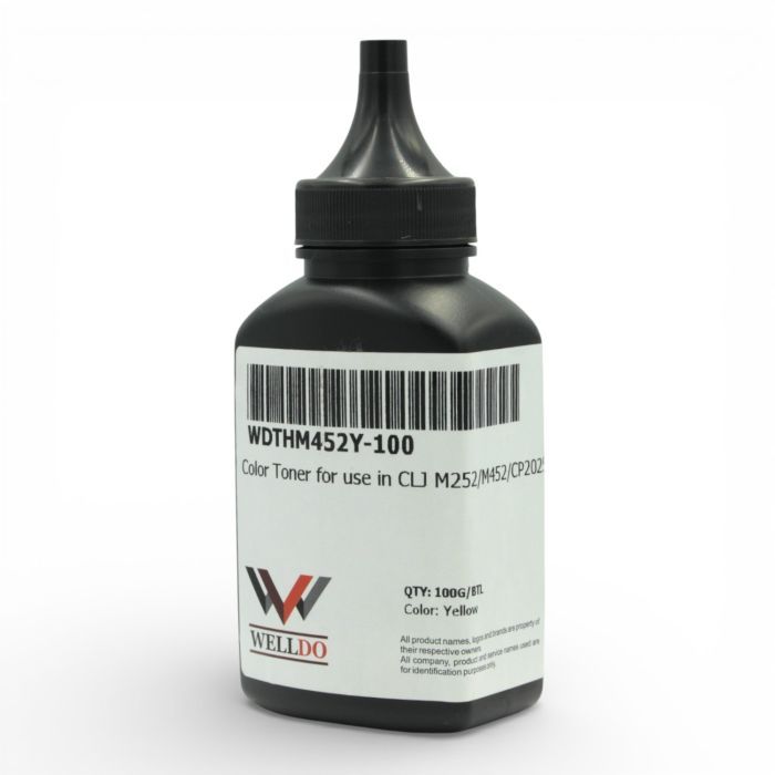 Тонер HP CLJ M252/277/452/477, Canon 045/046, 100г Yellow Welldo (WDTHM452Y-100)