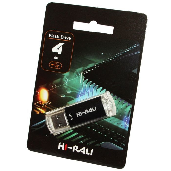 USB флеш накопитель Hi-Rali 4GB Rocket Series Black USB 2.0 (HI-4GBVCBK)
