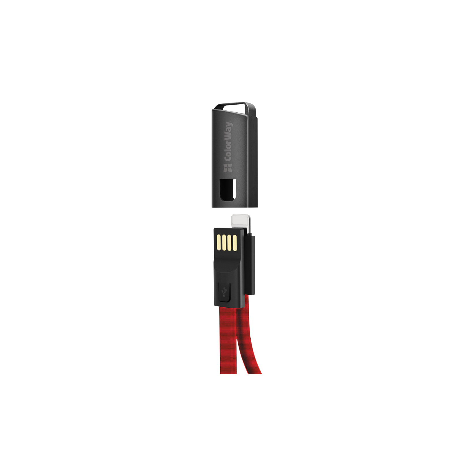 Дата кабель USB 2.0 AM to Lightning 0.22m red ColorWay (CW-CBUL021-RD) изображение 2