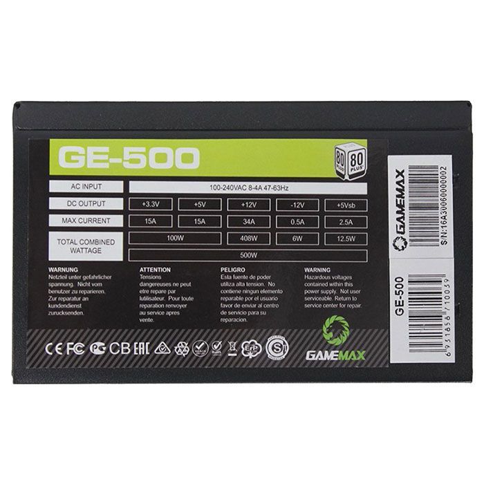 Блок живлення Gamemax 500W (GE-500) зображення 2