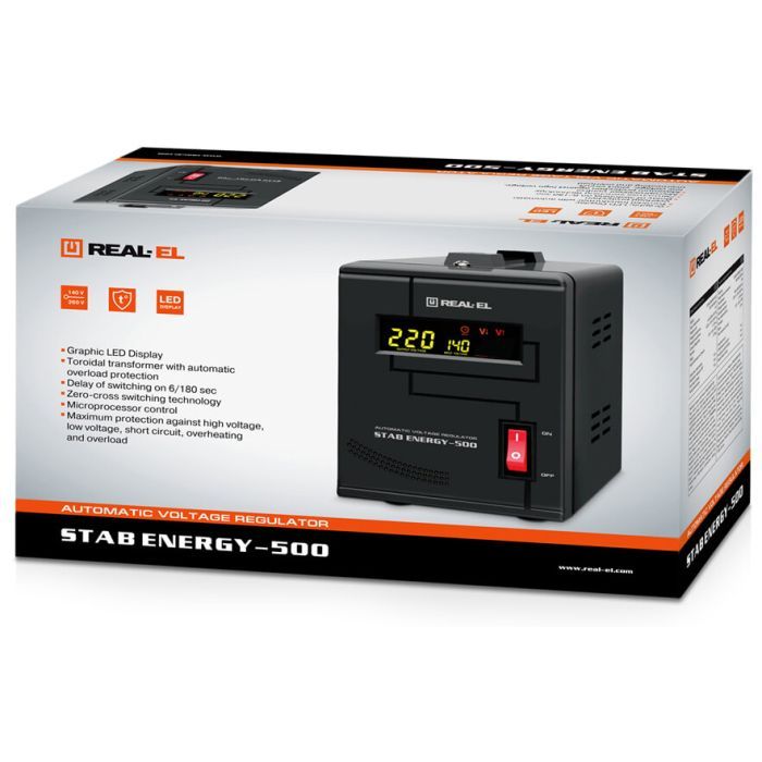Стабилизатор REAL-EL STAB ENERGY-500 (EL122400011) изображение 7