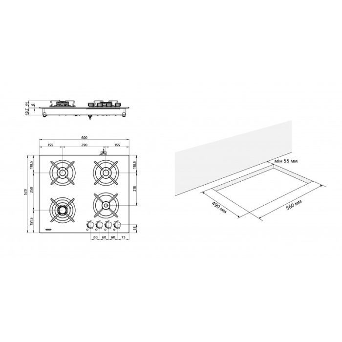 Варочная поверхность Eleyus ASTRA 60 BL CWF изображение 12