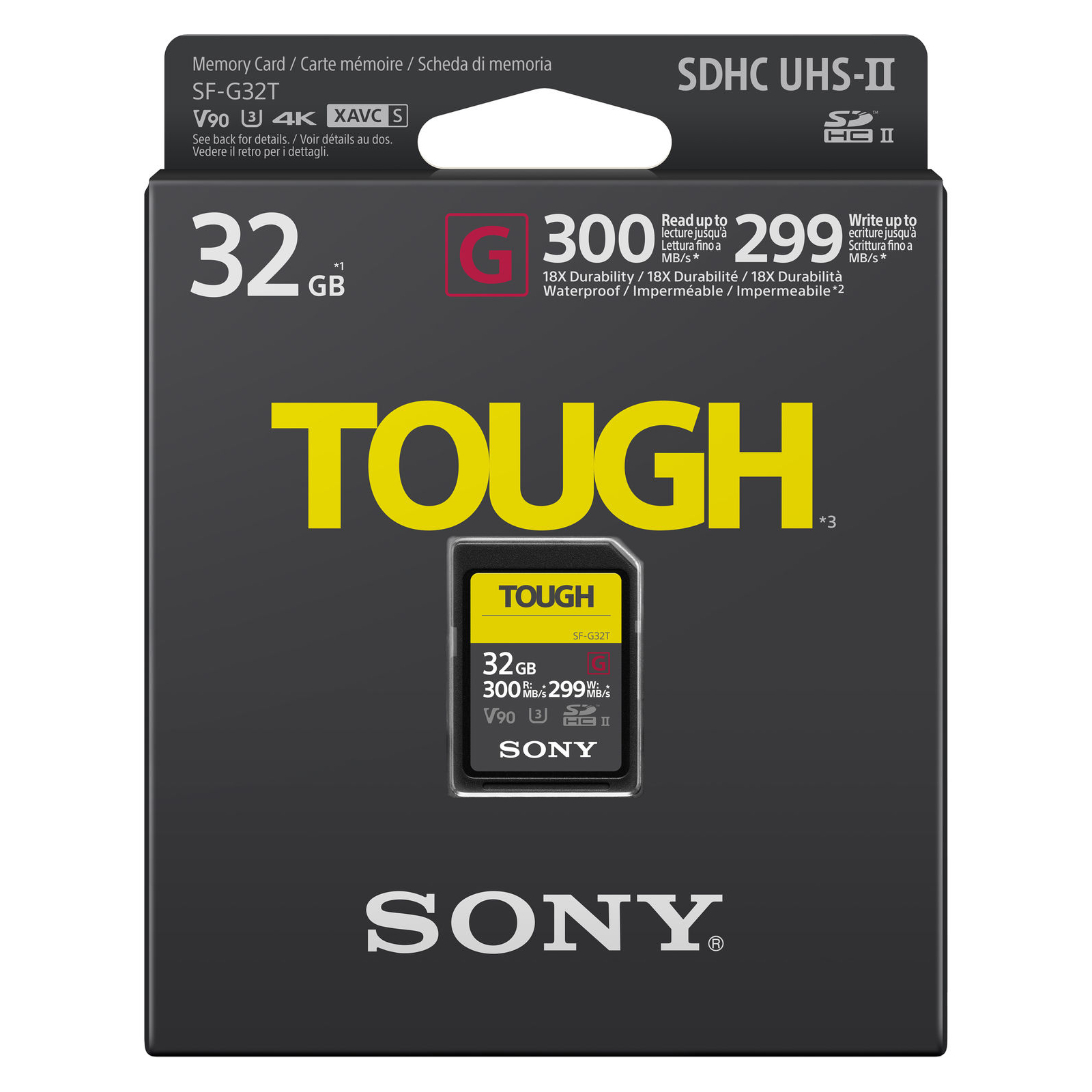 Карта пам'яті Sony 32GB SDHC class 10 UHS-II U3 V90 Tough (SF32TG) зображення 2