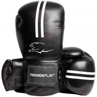 Фото - Рукавички для єдиноборств PowerPlay Боксерські рукавички  3016 16oz Black/White (PP301616ozBlack/Whit 