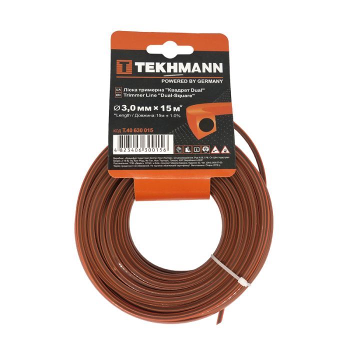 Жилка косильна Tekhmann "Квадрат DUAL" 2,7 мм x 15 м (T.40627015)