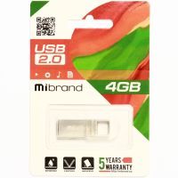 USB флеш накопитель Mibrand 4GB Shark Silver USB 2.0 (MI2.0/SH4U4S) изображение 2