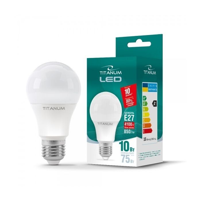 Лампочка TITANUM A60 10W E27 4100K 220V (TLA6010274) изображение 2