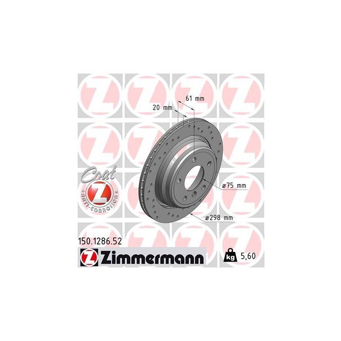 Тормозной диск ZIMMERMANN 150.1286.52