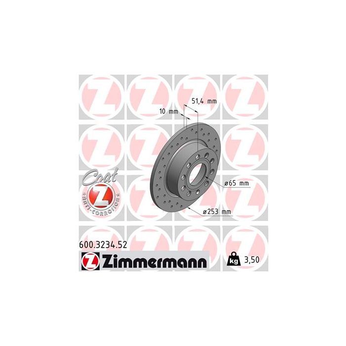 Гальмівний диск ZIMMERMANN 600.3234.52