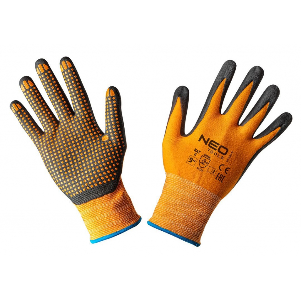Захисні рукавиці Neo Tools робочі, нейлон з нітриловими точками, р. 10 (97-621-10)
