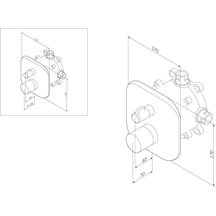 Смеситель AM.PM Sensation, д / ванны / душа встроенный с термостатом (F3085500) изображение 2
