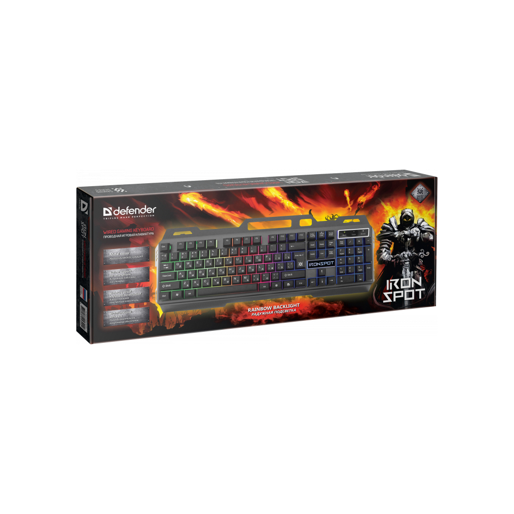 Клавіатура Defender IronSpot GK-320L Black (45320) зображення 3